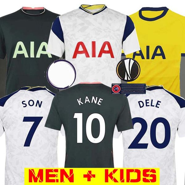 

men + kids kit 20 21 kane son bergwijn ndombele soccer jerseys 2020 2021 lucas dele tottenham jersey football kit shirt lo celso home dier, Black;yellow