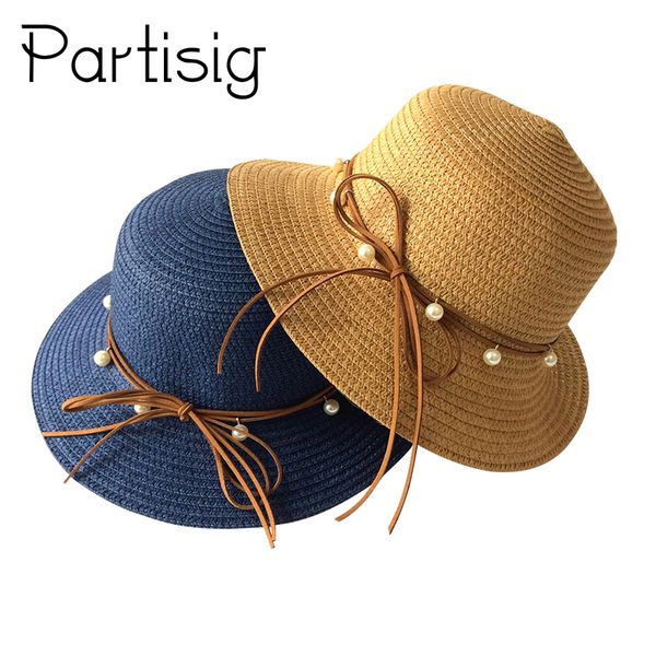 

children straw hat pearl decorate sun hat for girls summer kids caps panama baby hats caps, Yellow