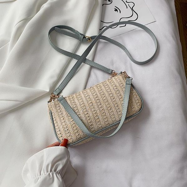 

woven boho beach holiday women shoulder handbag fashion straw crossbody bag tote popular simple female daily bag