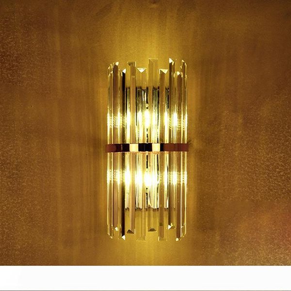 

k9 crystal wall sconce bedroom wall lamp with switch livingroom dining bedroom led wall light conference hall l gold crystal lamps