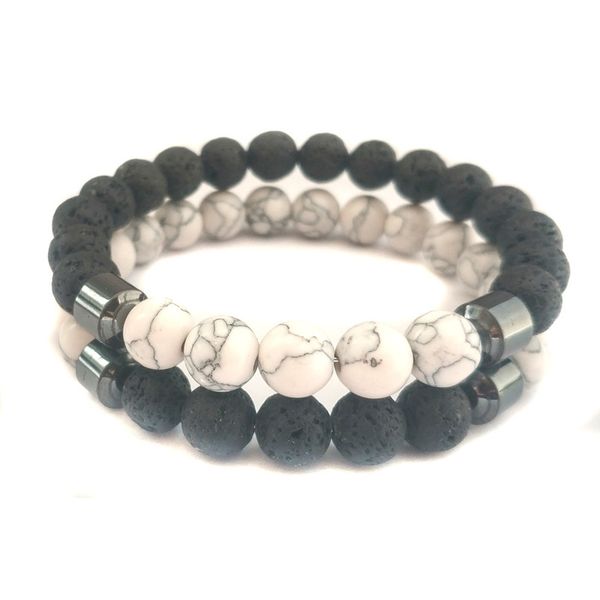 

7 chakra weathered stone healing balance beads reiki buddha prayer 8mm lava stone essential oil diffuser bracelet jewelry, Black