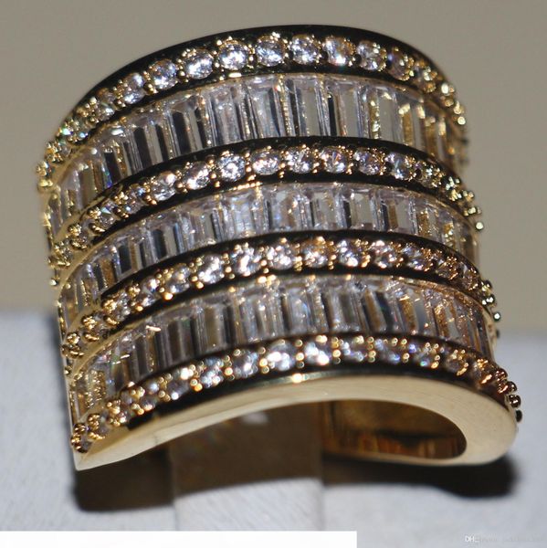 

o victoria wieck women luxury jewelry princess cut 925 sterliing silver yellow gold plated z simulated diamond wedding band ring si, Slivery;golden