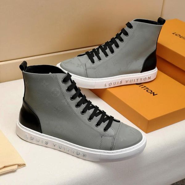 

new luxury mens casual shoes boots fashion breathable sneakers trainers zapatos de hombre with origin box ankle boots mens shoes casual styl, Black