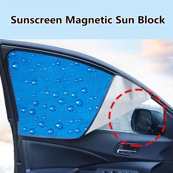 

retractable magnetic automobiles side window sunshades water drop pattern car curtain visor for left right back row window