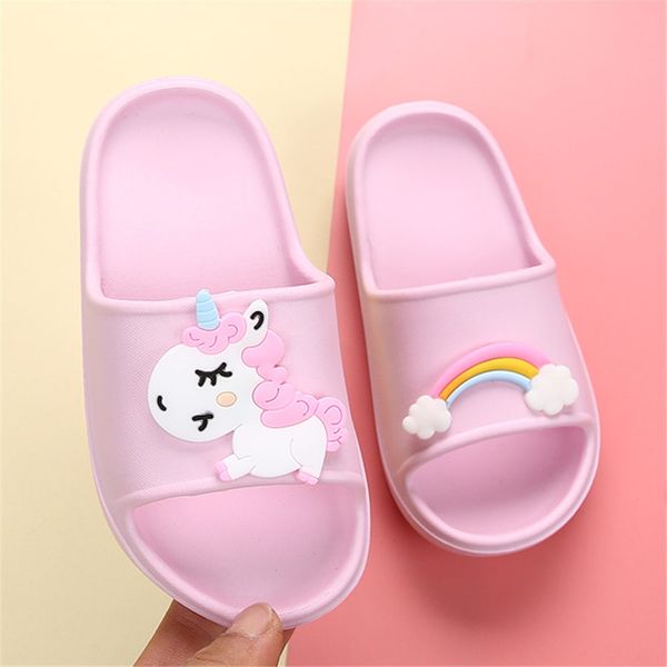 

2020 new indoor anti-skid slippers cute cartoon summer children' parent-child bath comfortable 4-12 years old slippers, Black;grey