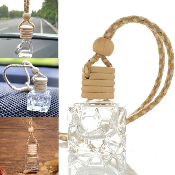 

interior decorations 1pcs car hanging perfume bottle air freshener glass empty decoration automotive accessories