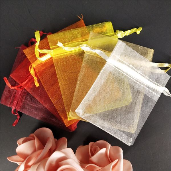 

50pcs organza bags gift bags wedding decoration party jewelry packaging pouch box wedding dragees favor 7x9 17x23cm 5z
