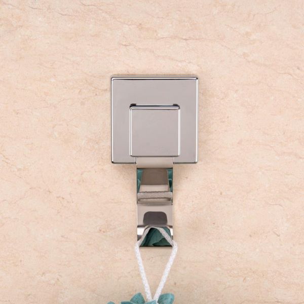 

stainless steel sucker hook bathroom removable vacuum double strong hook kitchen wall for hanger towel bath ball square silver