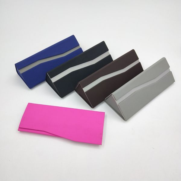 

box myopia frame triangle double color case glasses case folding glasses box, Blue