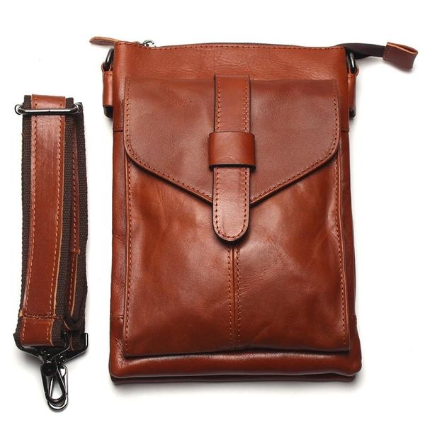 

men's genuine leather business messenger bag office bag vintage casual stylesling small shoulder for men