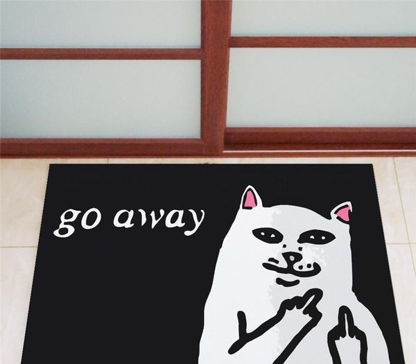 

no threshold or low threshold door pad antiskid ultrathin rubber entry door carpets fun cat print cartoon floor mat 3mm
