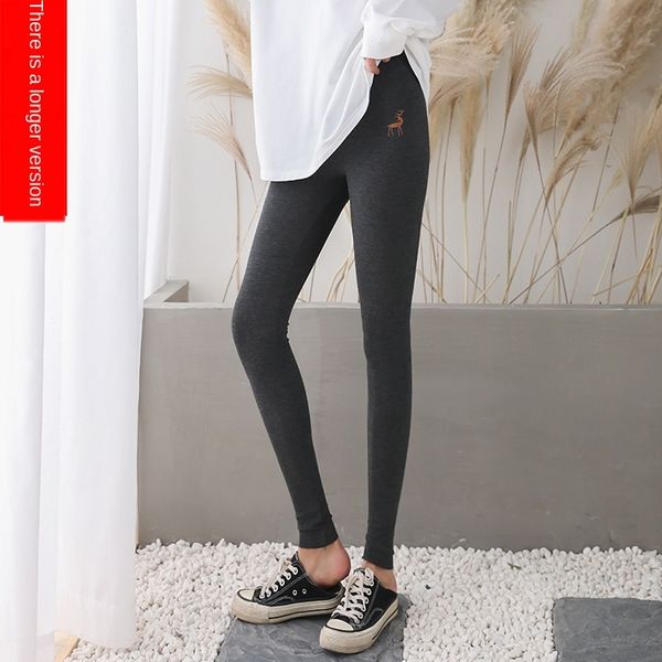 

2020 thread cotton black lengthened tight pants leggings women's tall outer wear thin slimming tight pants