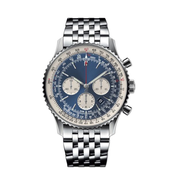 

brietling designer watches luxury mens watches quartz watch 45mm three dial fashiond brand man watch wholesale, Slivery;brown