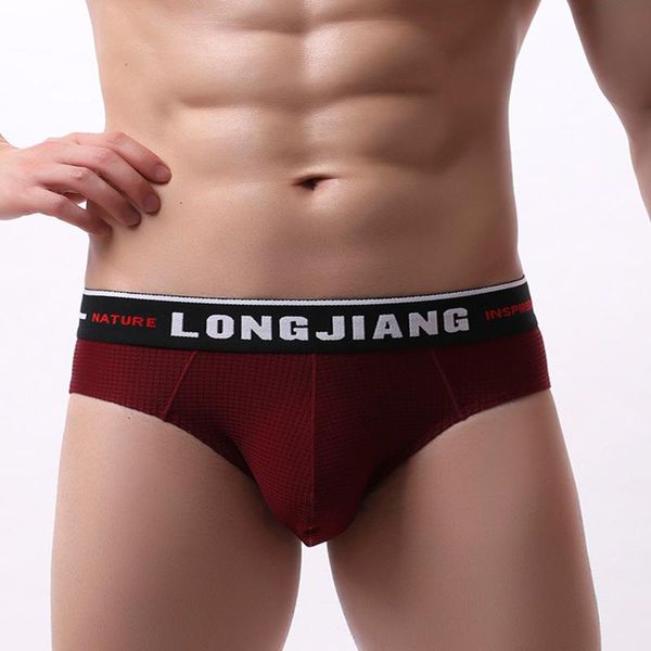 

new fashion mens underwear briefs male panties u convex nylon youth breathable soft middle waist, Black;white