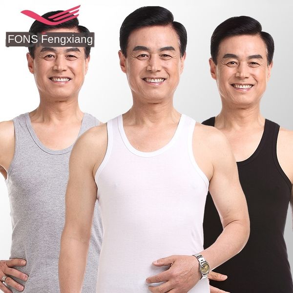 

мужской пожилых хлопок летом ремешки хлопок ребристые свободный l папу белье старого белье жилет жилет человек рубашка, White;black