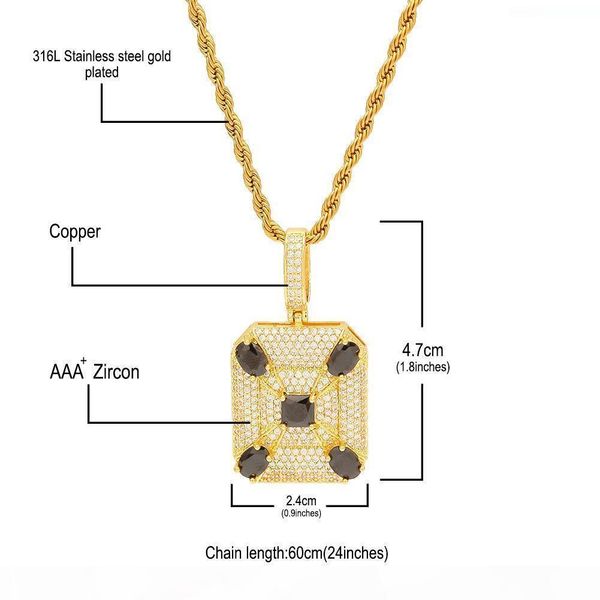 

hip hop micro асфальтовая черный cz площади ожерелье iced out кубический циркон gold посеребренная мужские ювелирные изделия рождественский, Silver