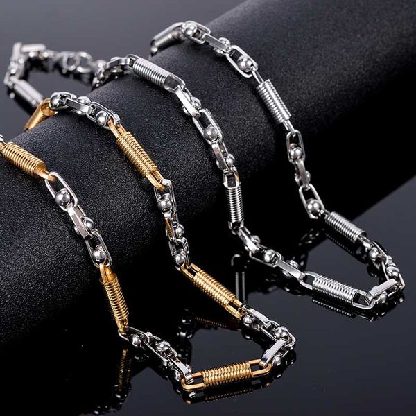 

men's necklaces luxury gold silver color 5mm thick stainless steel chain choker necklace masculine male jewelry gifts for him