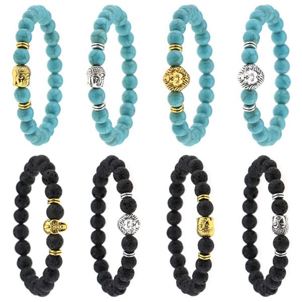 

dhl epacket handmade turquoise bracelet agate jewelry natural volcanic rock bracelet bead bracelet djfb92 beaded strands jewelry bracelets, Black