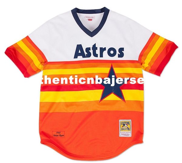 

nolan ryan houston #34 mitchell & ness retro 1980 pullover jersey, Gray