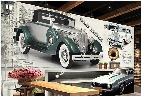 

3d wallpaper custom p mural on the wall retro european-style nostalgic classic car home decor living room p wallpaper for walls 3 d