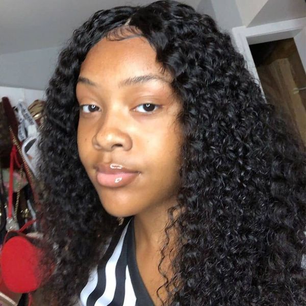 

26 28 inch 13x6 lace front closure wigs loose deep wave brazilian remy human hair wigs 150 high density for black women, Black;brown