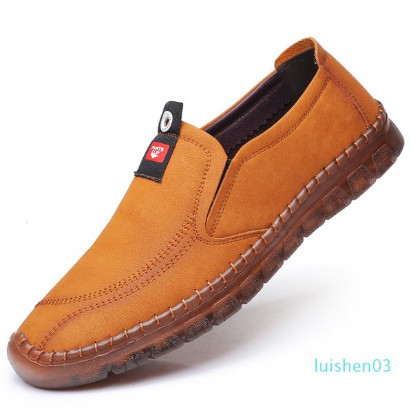 

new men's business casual shoes leather korean loafers slip on men driving shoes handmade male leather casual shoes l03, Red;white
