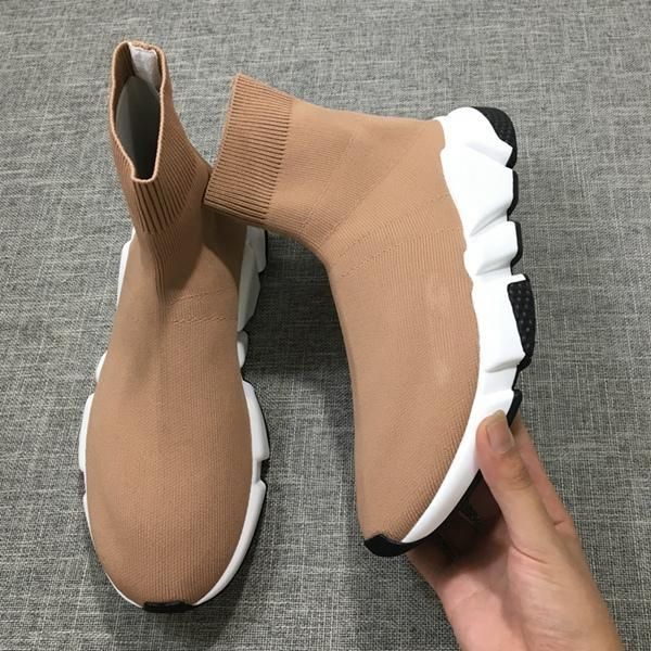 

2019 sock shoe men and women casual shoe speed socks race runners slip-on black shoes sneakers dhl ing, Black;grey