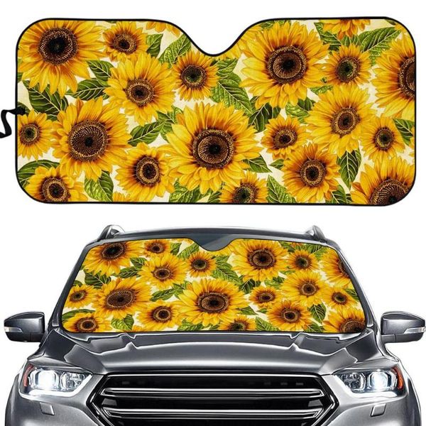 

car windshield sunshade sunflower print car windshield sun shade universal auto accessories foldable parasol coche uv-protective