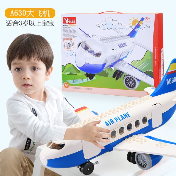 

56pcs children educational creative toys big particle assembly building blocks super airplane model for kids boys gift 02