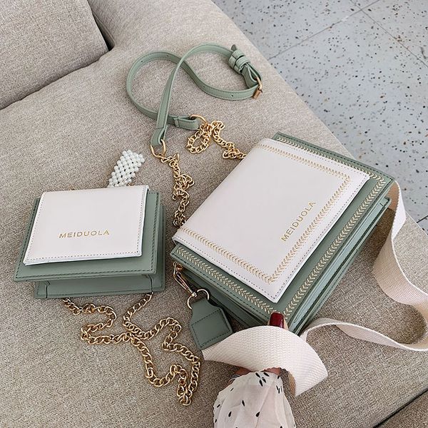 

contrast color leather crossbody bags for women 2020 travel handbag fashion simple shoulder messenger bag ladies cross body bag