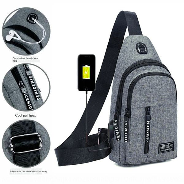 

chest diagonal canvas men's korean fashion diagonal men's leisure shoulder bag shoulder bag backpack, White