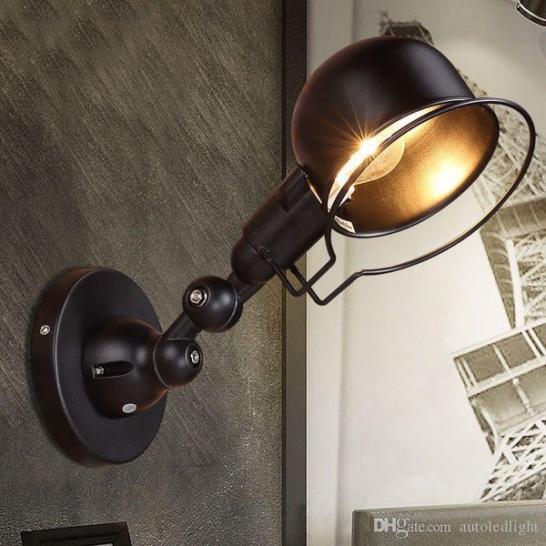 

vintage edison wall lamp industrial mechanical arm france wall lamp reminisce retractable black white wall light fixtures
