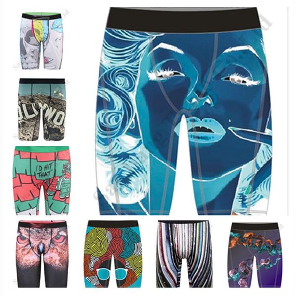 

men's designer swimwear swimming shorts quick dry underwear long underpants designer shark print sports shorts boxers pants bottom c111, Camo