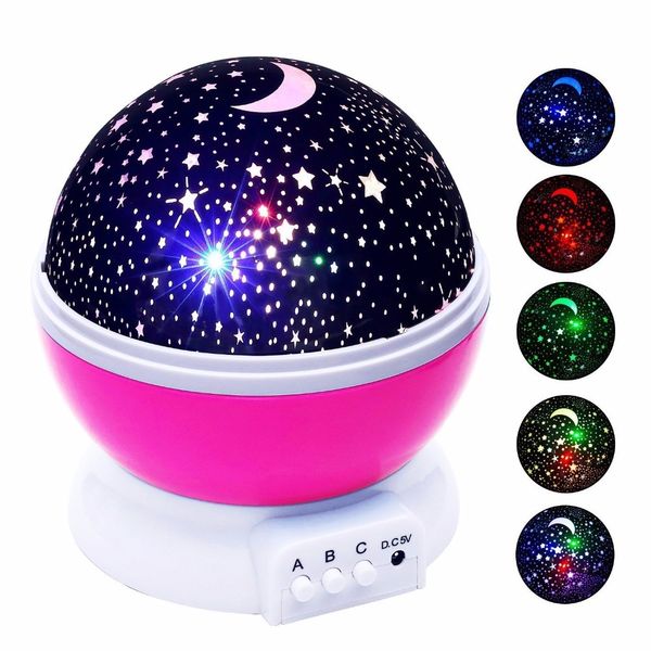 

5w novelty night light projector lamp rotary flashing starry star moon sky star projector kids children baby