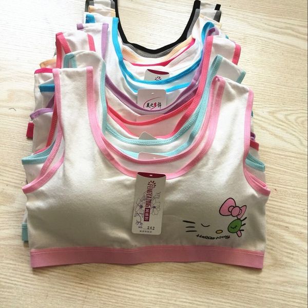 

qwzzl children's cartoon vest-style without underwearbra steel primary and secondary school studentsbra du development children's, White
