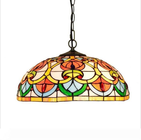 

european creative 40cm peach heart beads glass chandelier tiffany stained glass bar club restaurant art chandelier tf040