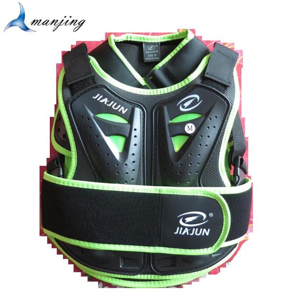 

green 4-15 years kids motorcycle scooter cycling full body protect armor waistcoat motobike vest suits knee elbow protector