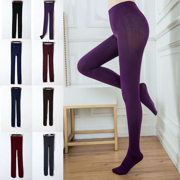 

women winter solid thermal thick warm fleece lined stretch skinny slim leggings drop shipping good quality, Black