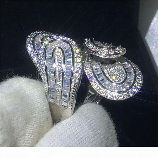 

90% off luxury cross ring 925 sterling silver t-shape 5a cz engagement wedding band ring for women bridal finger jewelry, Slivery;golden