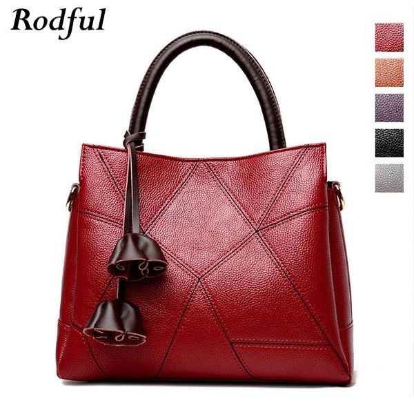 

elegant women's handbags genuine leather shoulder bag ladies tote purse handle hand bags for women red purple blue black sac