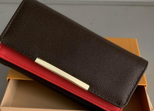 

2020 fashion designer clutch famous clutch genuine leather wallet with box dust bag07#l7v8, Red;black