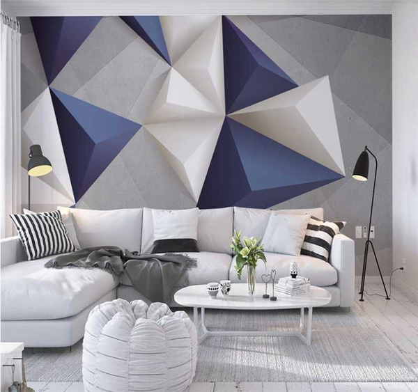 

xue su custom wallpaper mural 3d-8d three-dimensional geometric abstract three-dimensional tv sofa bedside background wall