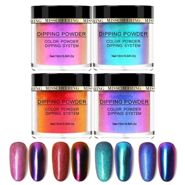 

nail art kits polish diy 4 pcs dip powder without lamp cure natural dry mirror effect decorations colorful