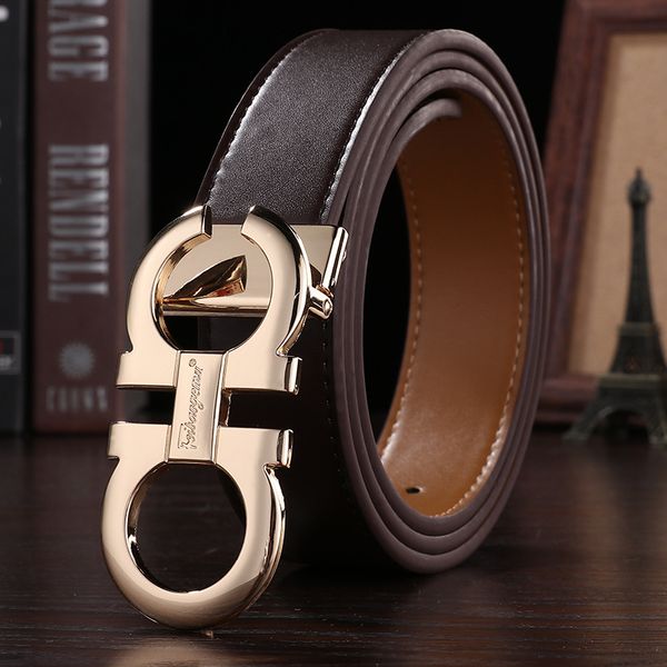 

fashion belt mens woman smooth&needle buckle cowhide belts width 3.4cm highly quality, Black;brown