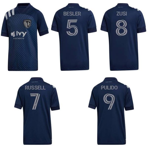 

2020 sporting kansas city soccer jersey 20/21 #9 pulido #11 shelton russell uniform mens #17 kinda #19 hurtado gutierrez football shirts, Black;yellow