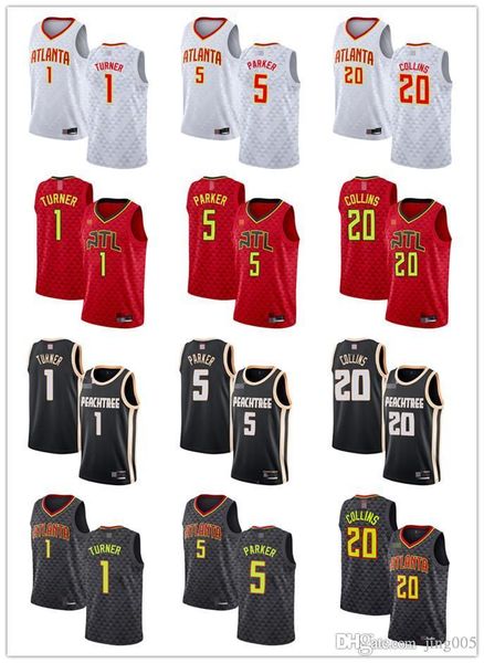 

mensÂ womensÂ youth atlanta hawks 1 evan turner 5 jabari parker 20 john collins red black white basketballÂ jerseys, Black;red