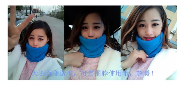 

3in1 camping hiking scarves outdoor winter thicken warm fleece neck warmer cycling scarves men women bufanda ski bicycle scarf, Black