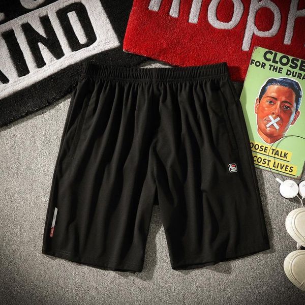 

fat loose large size sports shorts fat man leisure loose breathable five points pants plus fat plus size middle pants t200422, Black