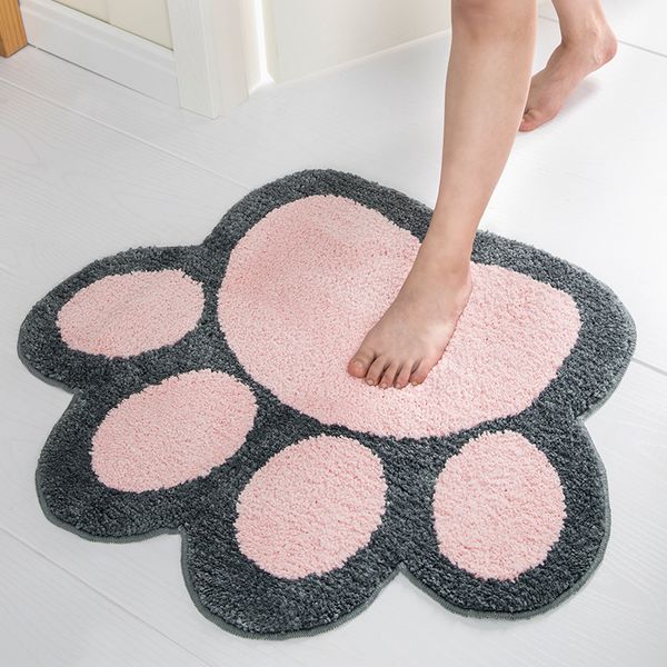 

carpets flocking cat door mat non-slip soft quick dry foot pad baby room play mattress footcloth