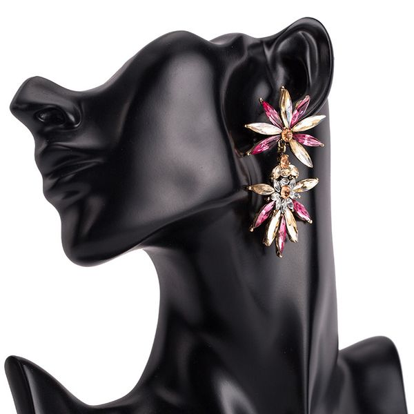 

exaggerated acrylic flower earrings women's fashion atmospheric earrings personalized fashion accessories sale, Golden